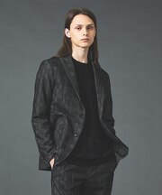 【セットアップ対応】グレンチェック フロックプリント ジャケット