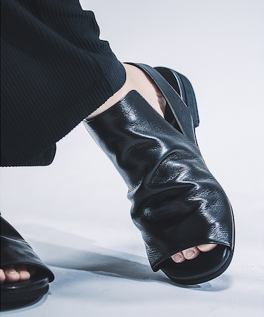 【WRAP SHOES】ドレープ バックストラップ サンダル