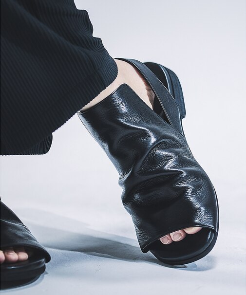 【WRAP SHOES】ドレープ バックストラップ サンダル