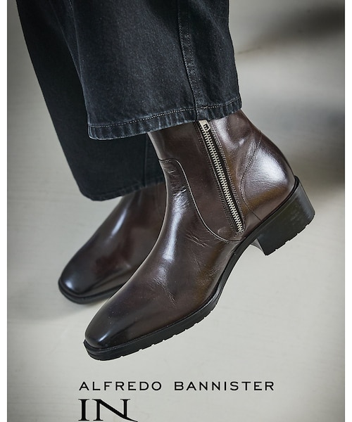 スクエア サイドジップ ブーツ｜アルフレッド・バニスターの通販