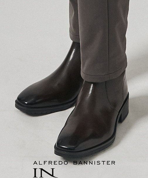 スクエア サイドジップ ブーツ