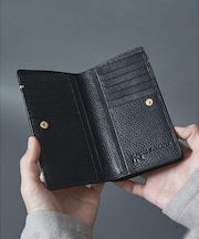 【牛革・長財布】シボレザー ラインデザイン 二つ折り