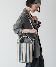 ストライプカゴバケツショルダー