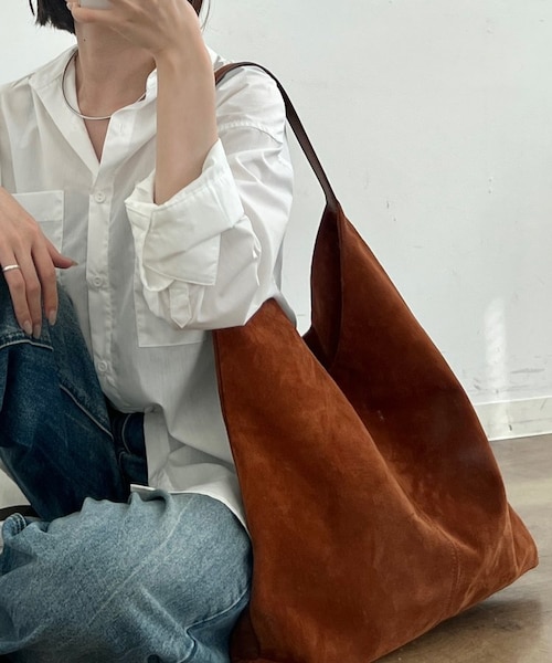 バッグ suede leather combi one shoulder bag Y2K 2WAY】フェイクスエードコンビ ワンハンドルバッグ（ショルダー