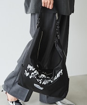 ステンシル風プリント ナイロン2WAYショルダーバッグ