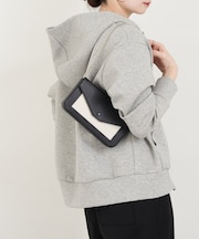 バイカラーレザーウォレットショルダー