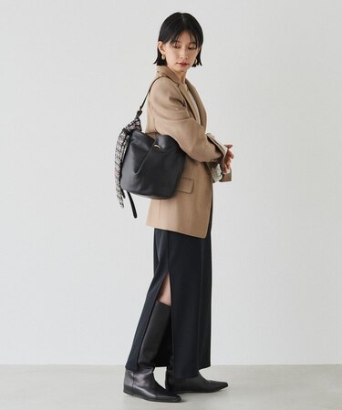 ツイードスカーフ付きレザー2WAYショルダーバッグ