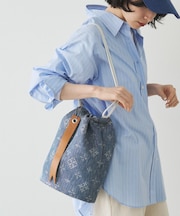 デニムジャガード3WAY巾着バッグ