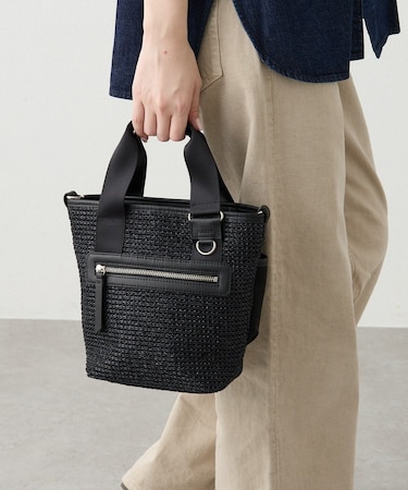 ナイロンラフィア×クラウズナイロン コンビ2WAYミニトートバッグ