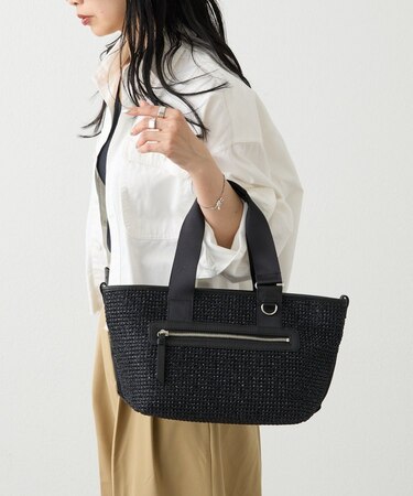 ナイロンラフィア×クラウズナイロン コンビ2WAYトートバッグ