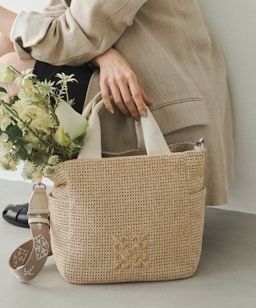 ナイロンラフィア2WAYトートバッグ