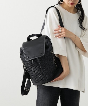 ナイロンラフィア×クラウズナイロンコンビリュックサック