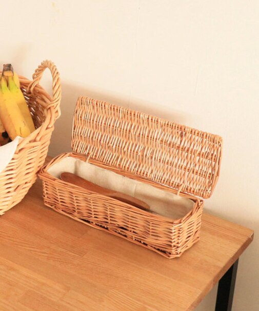 柳フタ付きカトラリーケース