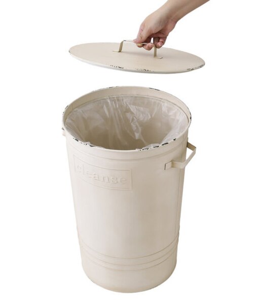 ブリキ蓋付きダストボックス