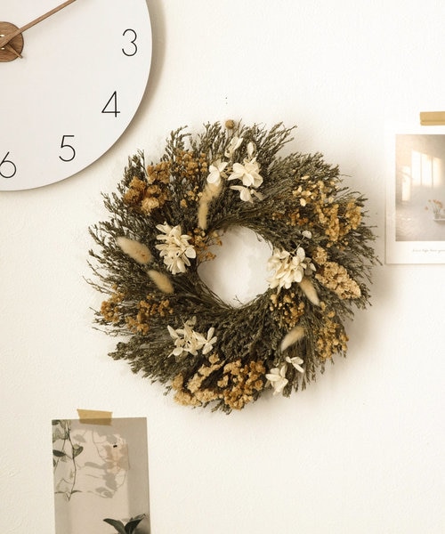 ドライフラワーリース（ホワイト）｜サリュの通販｜&mall