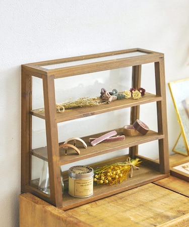 リサイクルウッド3段オープンキャビネット