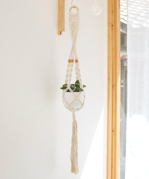 マクラメハンギングプランターウッド