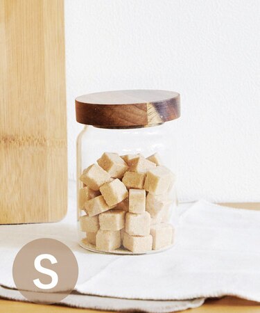 木蓋付耐熱ガラスキャニスター：Sサイズ