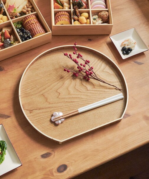 木製半月トレイ