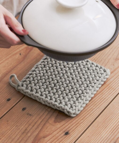 ロープ編み鍋敷き