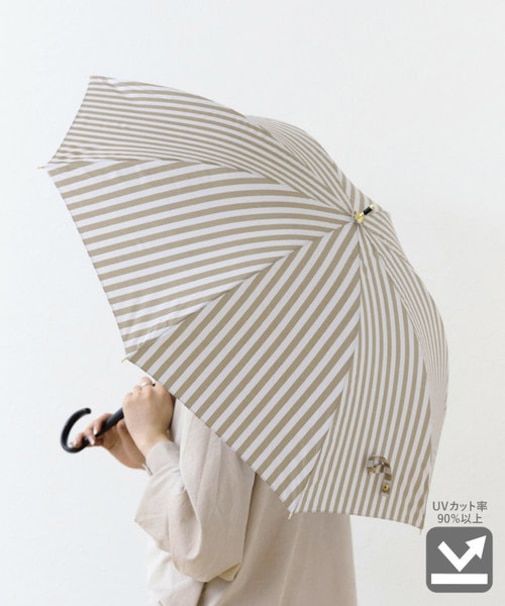 日傘長ストライプ