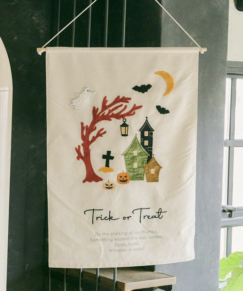 ハロウィン刺繍タペストリー／Halloween Market｜サリュの通販