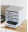 スチール4ドロワーボックス／ジェントルシルバー