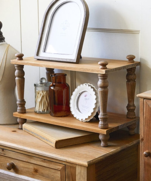 《WEB限定商品》ミニ2段シェルフ/ナチュラルフレンチアンティーク