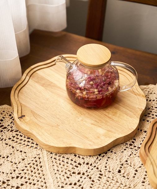 フラワー木製トレイ