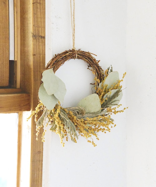 魔女の棲む森～uraraca 花便り～】ドライフラワー ハーフリース 春