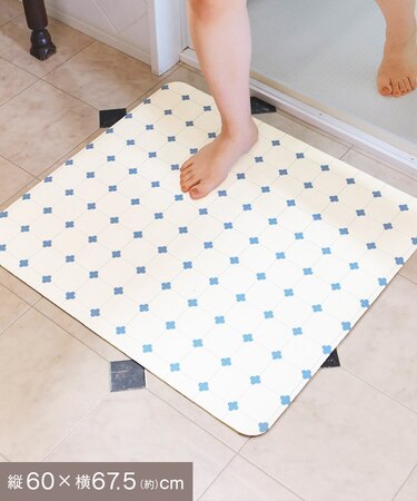 やわらか珪藻土バスマット大きめサイズ：60×67.5cm