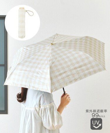 晴雨兼用日傘折チェック