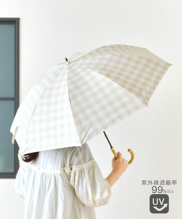 晴雨兼用日傘長チェック