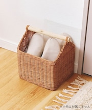 ラタンウッドハンドルバスケット