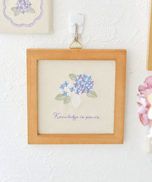あじさい刺繍パネル