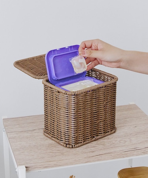 洗えるPPラタンランドリーストックボックス／Natural Laundry