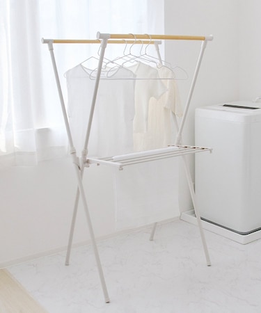伸縮ランドリースタンドX型／Natural Laundry