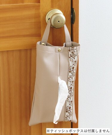 刺繍リボンティッシュケースカバー