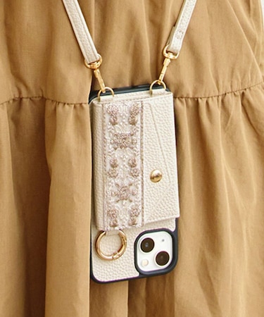 刺繍リボンスマホケース（iPhone13/14用）