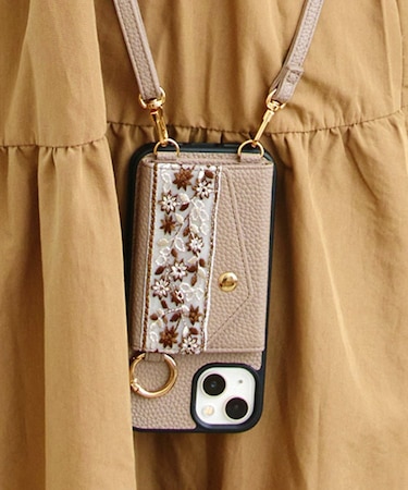 刺繍リボンスマホケース（iPhone13/14用）