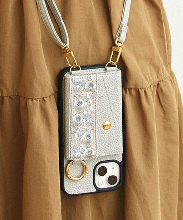 刺繍リボンスマホケース（iPhone13/14用）