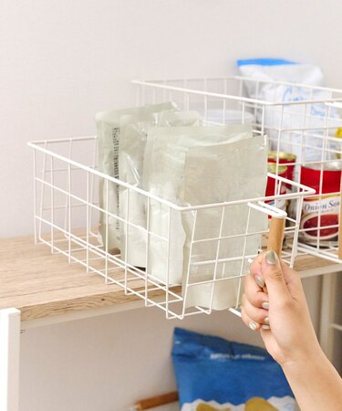 取っ手付きバスケット浅