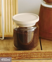 珪藻土ガラスキャニスター：450ml／パンとコーヒー