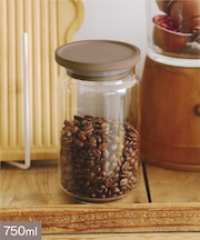 珪藻土ガラスキャニスター：750ml／パンとコーヒー