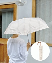 雨晴兼用雨傘折スリーラインチェック