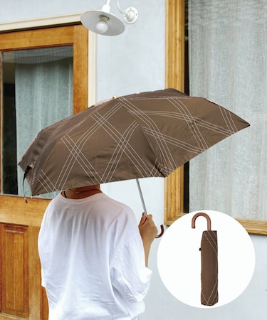 雨晴兼用雨傘折スリーラインチェック