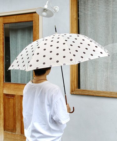 雨晴兼用雨傘長ポルカドット