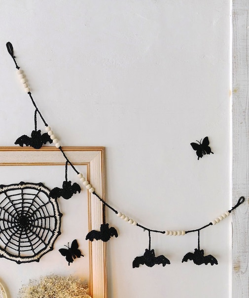 クロッシェコウモリガーランド／Crochet Halloween