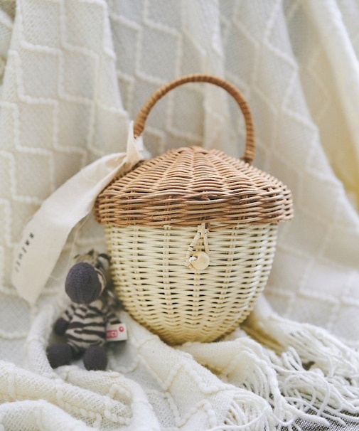 《WEB限定再入荷》ラタンどんぐりバスケット