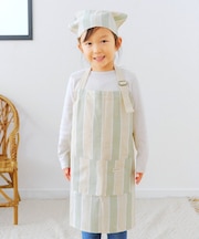 ダブルストライプキッズエプロン＆三角巾セット